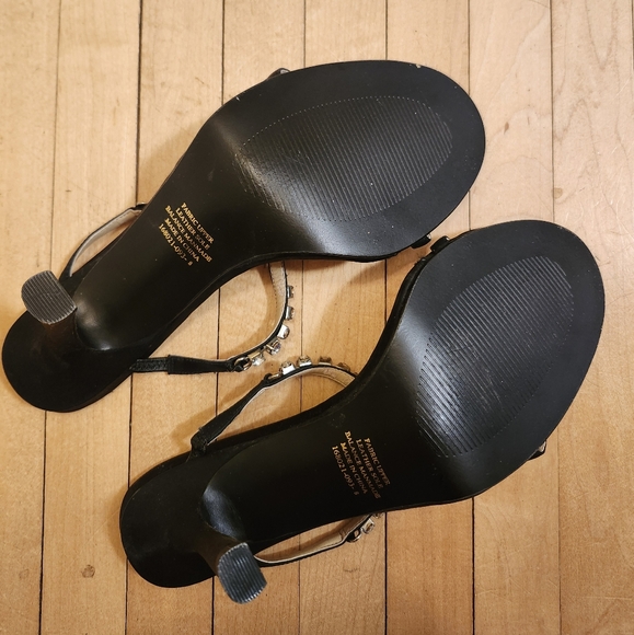 Satin and Rhinestone Evening Shoes - Picture 3 of 3